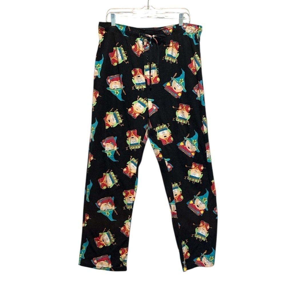 Southpark Men's Pajama Pants. Flannel. Black.  Size XL